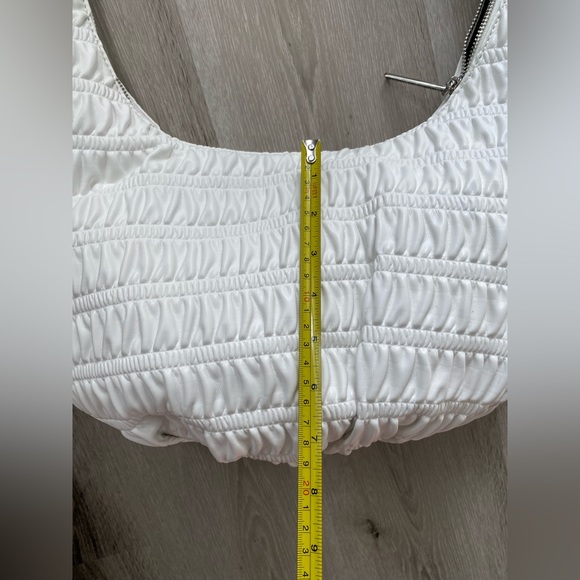 HOUSE OF WANT | HOW We Saunter White Shirring Luxury Vegan Leather Bag NWT - Picture 13 of 13